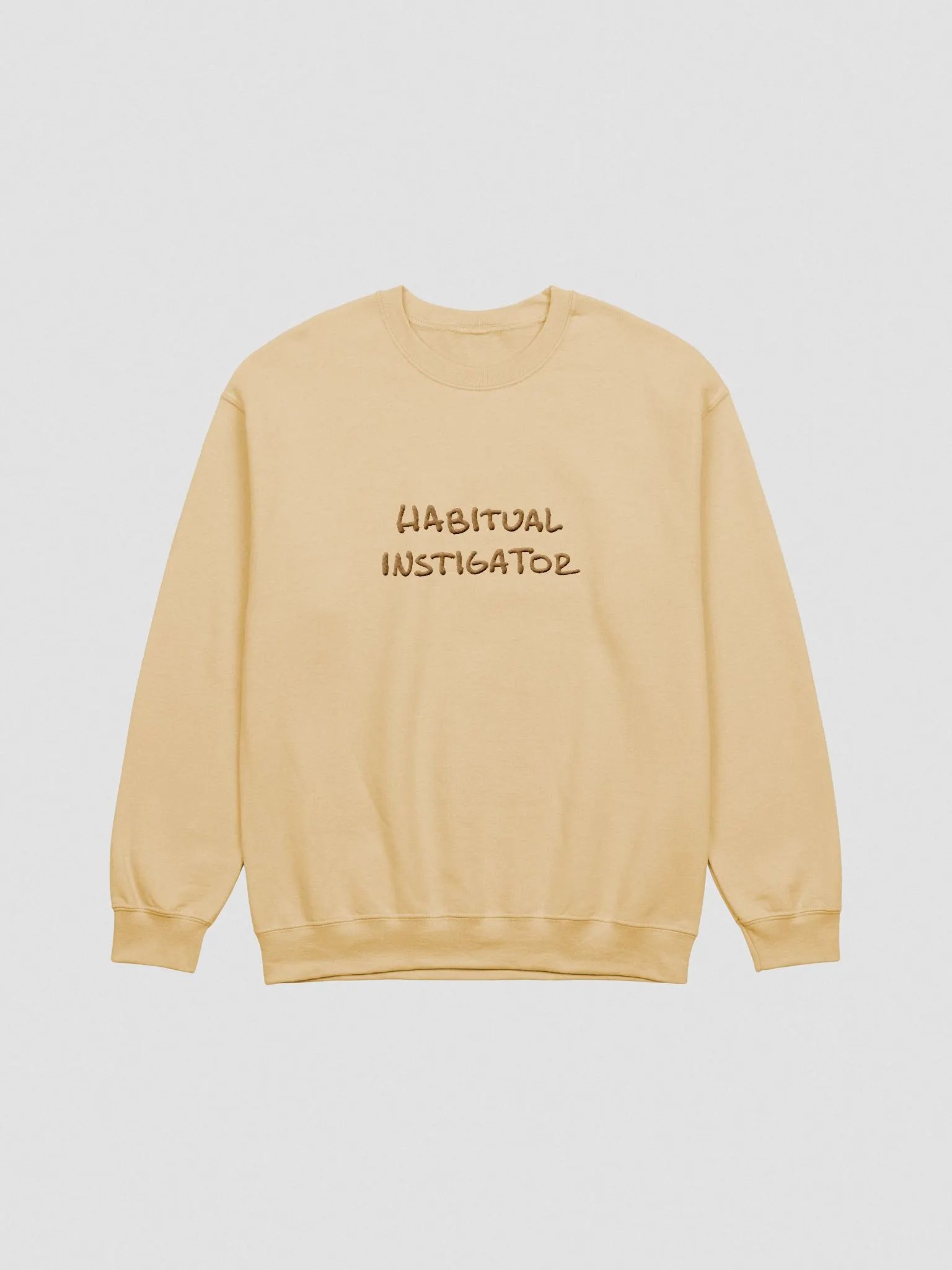 HABITUAL INSTIGATOR (lg. design, brass thread) embroidered crewneck product image (16)