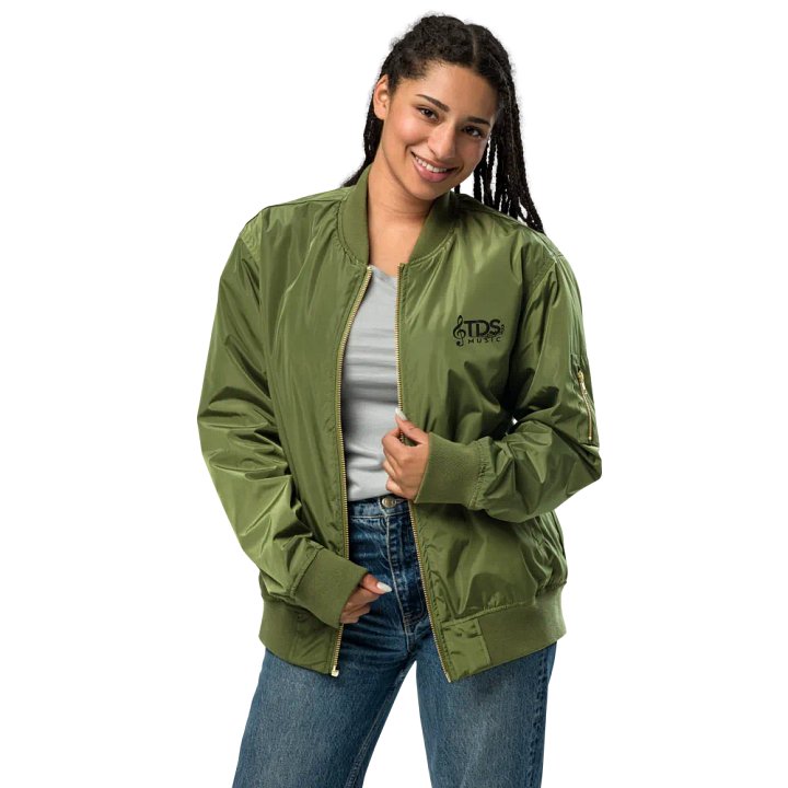 TDS Music Unisex Recycled Bomber Jacket - Black & Army Green, Sustainable Style product image (2)