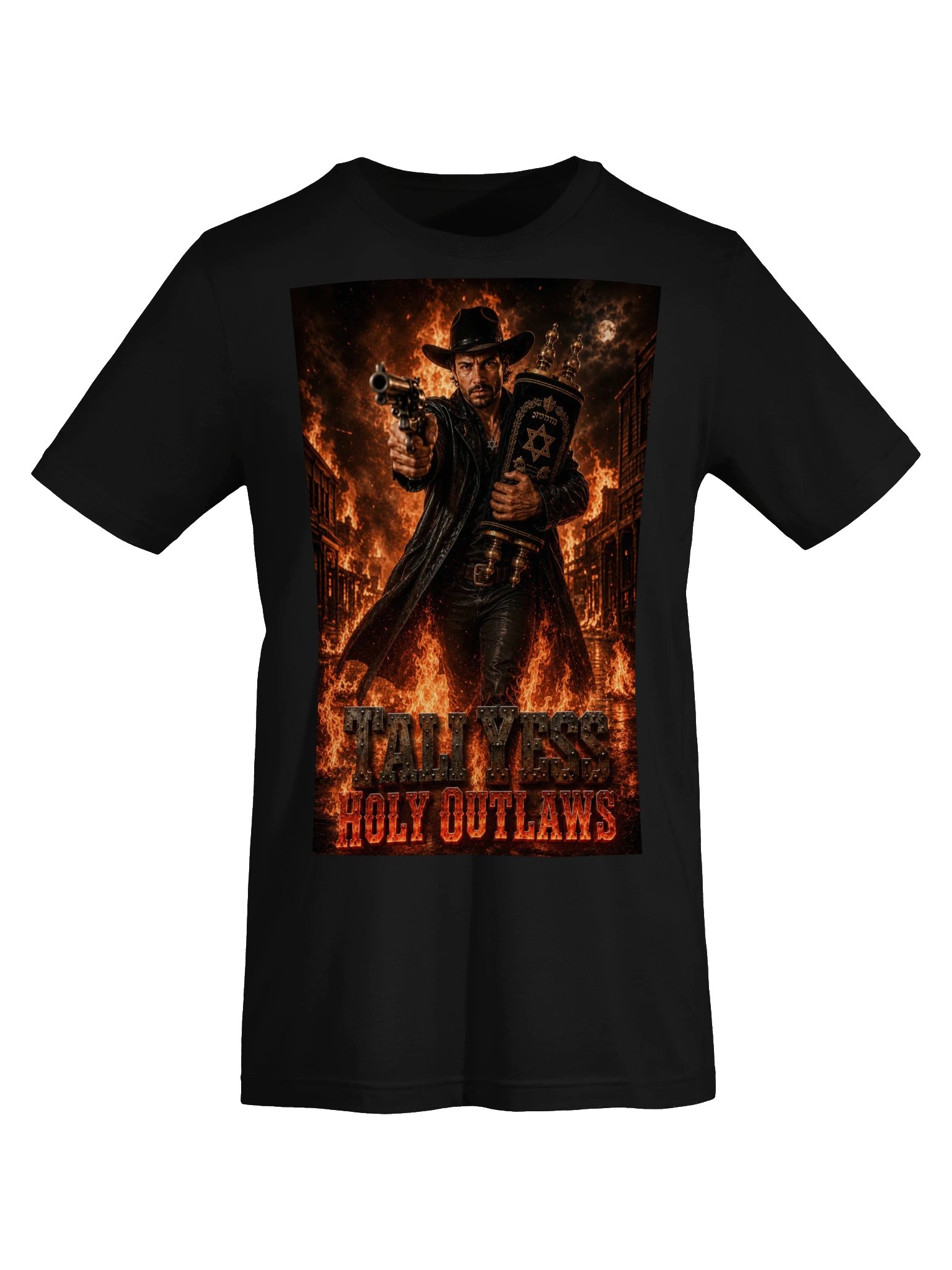Tali Yess Holy Outlaws — Pose 3 Black T-Shirt product image (5)