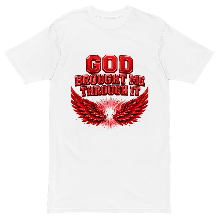 God Brought Me Through It White Tee — Red Wings Real Survivor Edition product image (2)