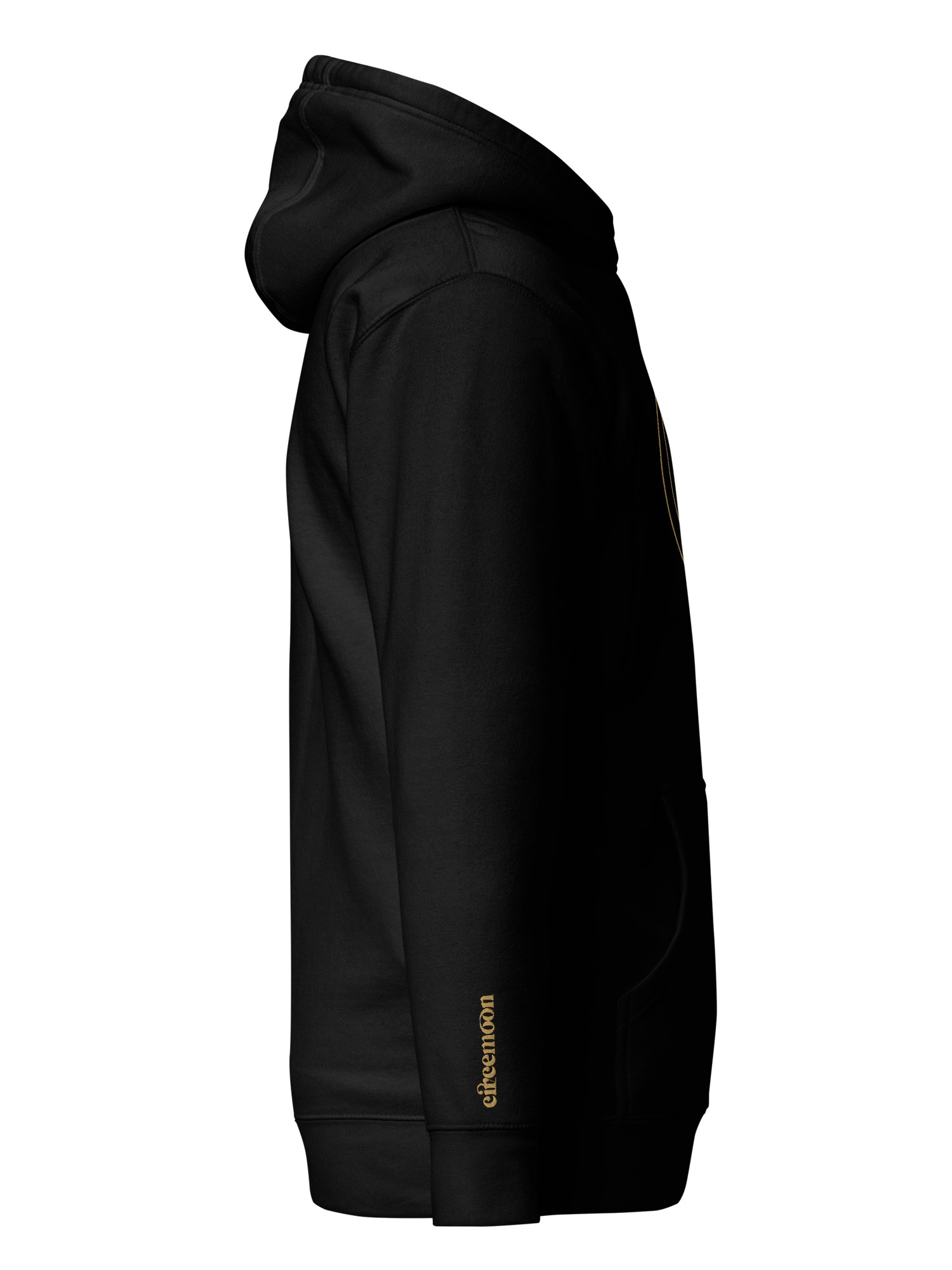 CIRCEMOON Signature Hoodie with Gold Goddess Emblem, unisex, black product image (4)