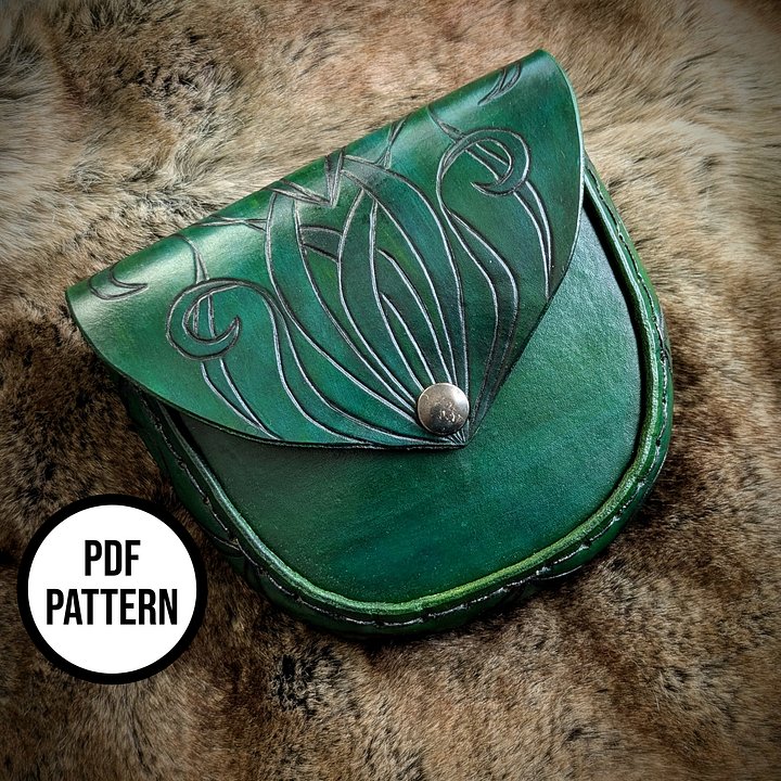 Elven Belt Pouch - PDF Pattern for Leather Craft product image (1)