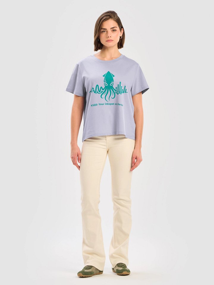 KSQD “Inkspot Soundwave” Organic Ribbed Neck T-Shirt (Blue Squid) product image (2)
