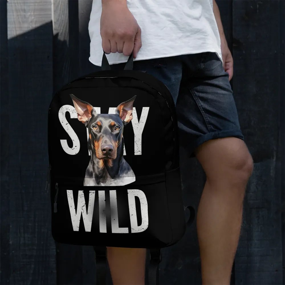 Stay Wild Doberman All-Over Print Backpack product image (4)