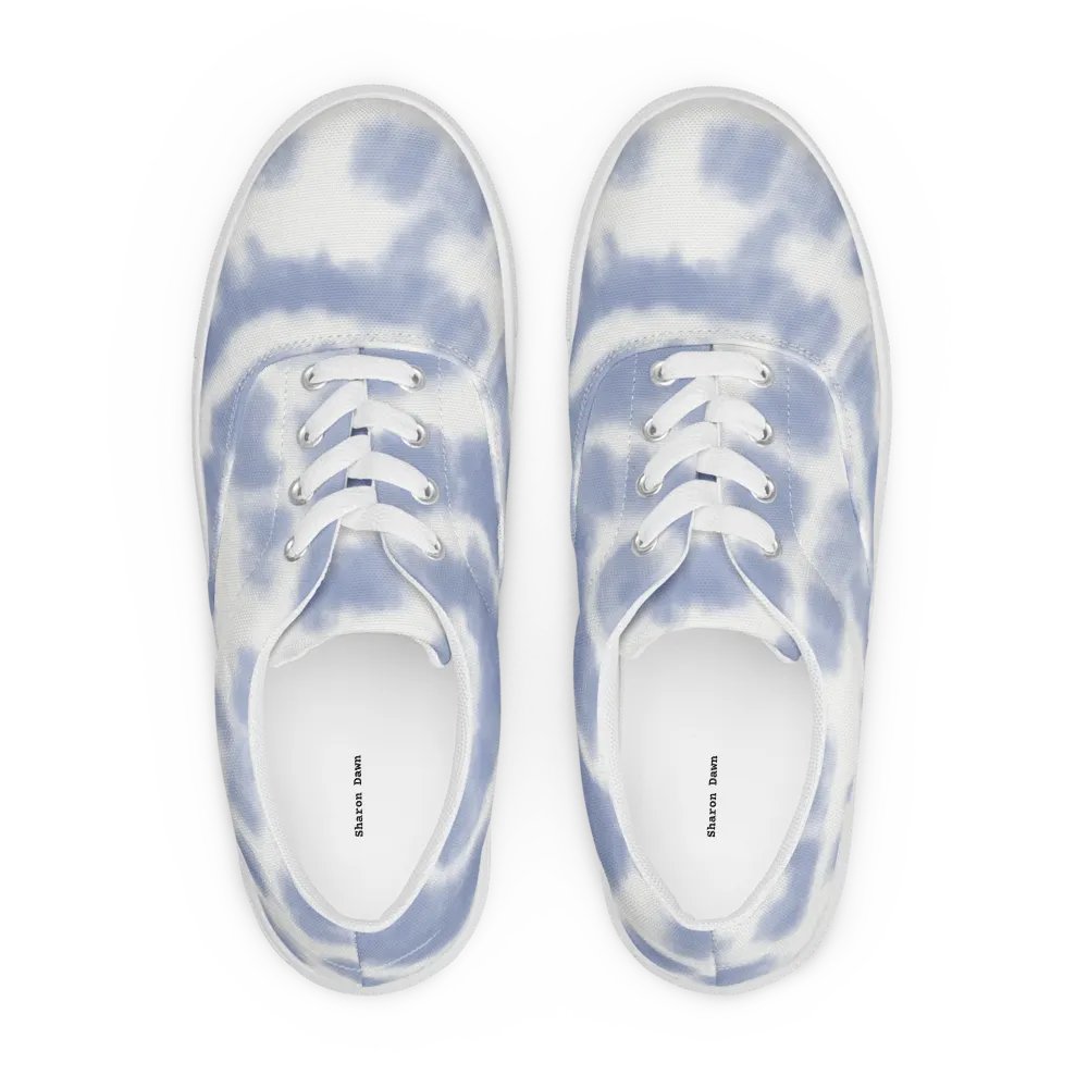 Ripple Blue Tie-Dye Men's Lace-Up Canvas Shoes product image (10)