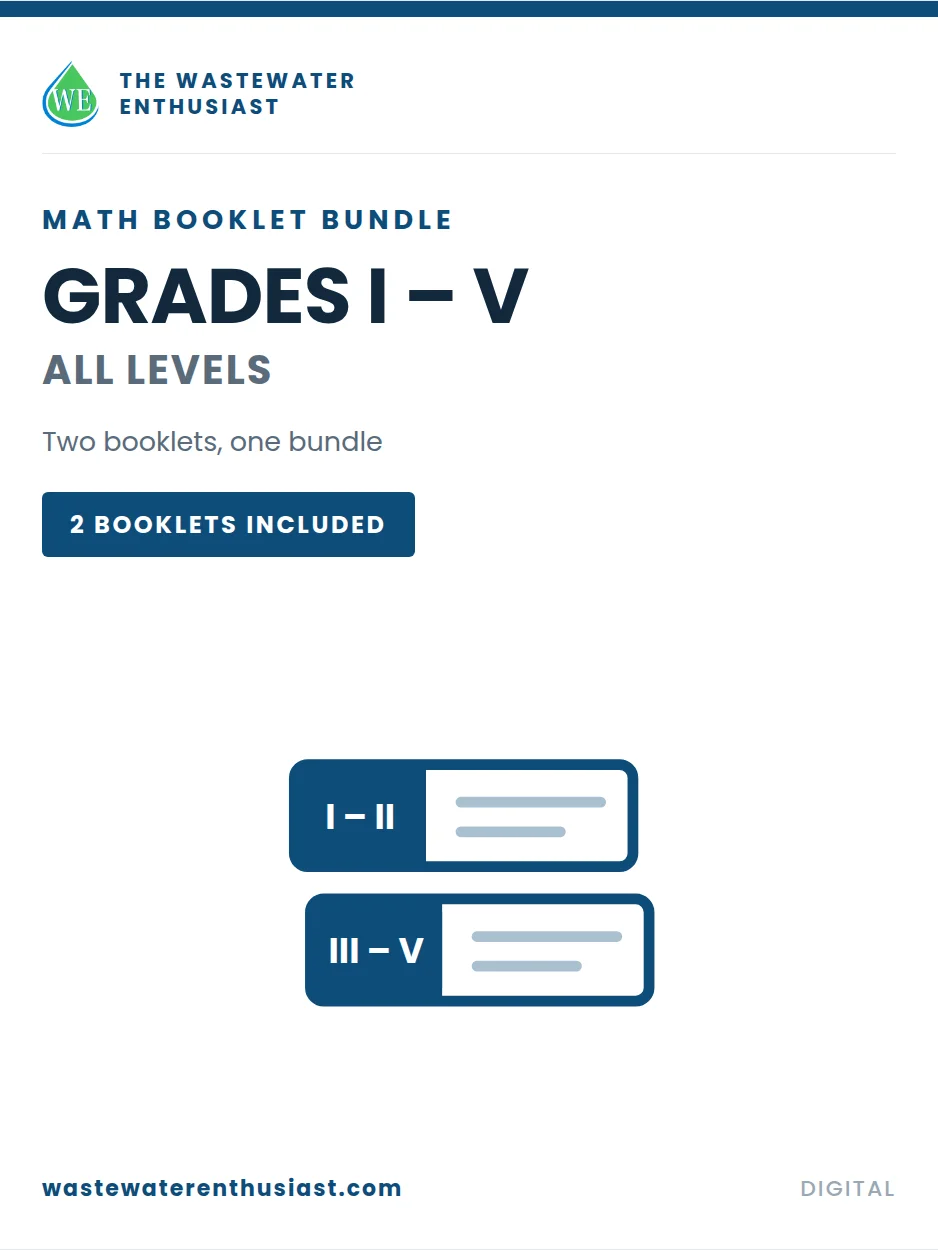 Wastewater Math Booklet Bundle Grades I - V product image (1)
