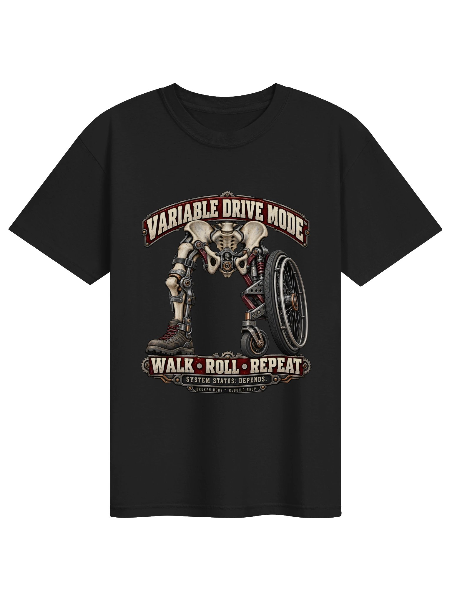 Wheelchair User Shirt — Variable Drive Mode Ambulatory Wheelchair Tee | Rebuild Shop product image (2)