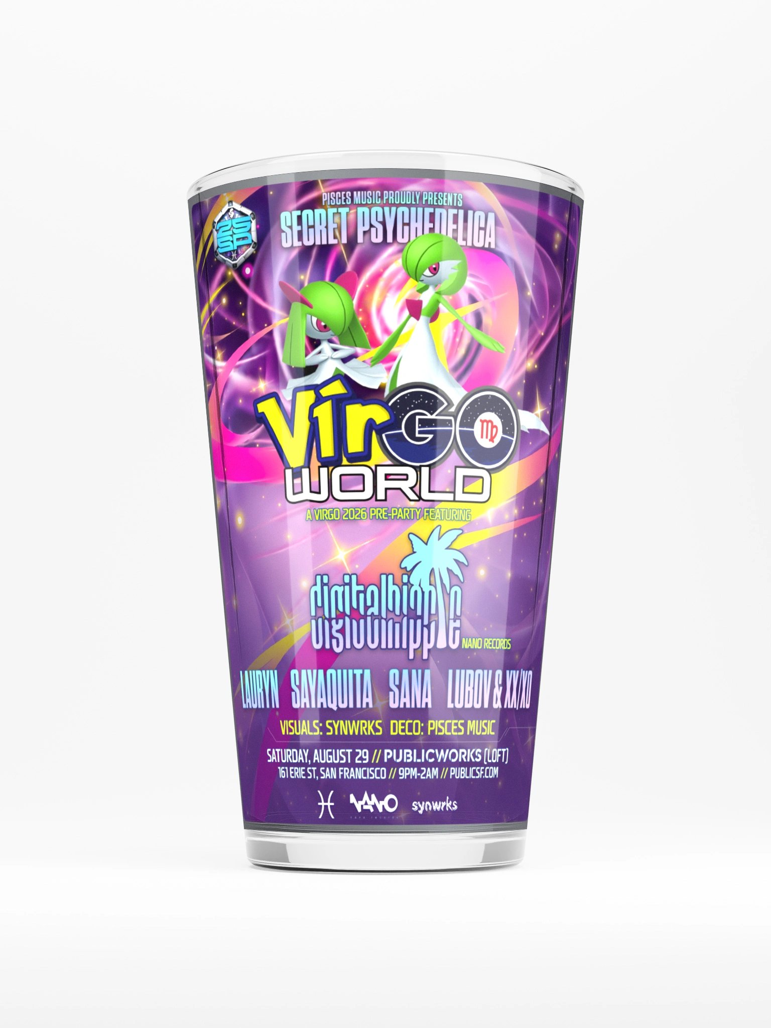 Virgo World Shaker Pint Glass product image (1)