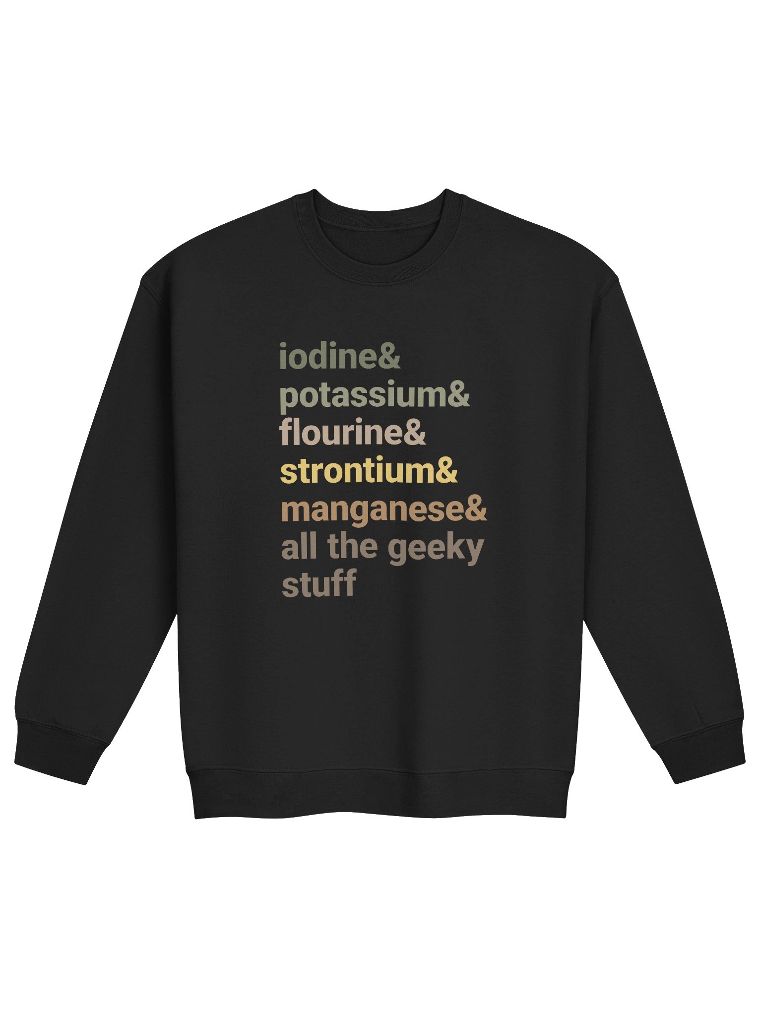 Reef Tank Trace Elements Sweatshirt – Iodine, Potassium & Strontium Reef Aquarium Sweatshirt product image (1)