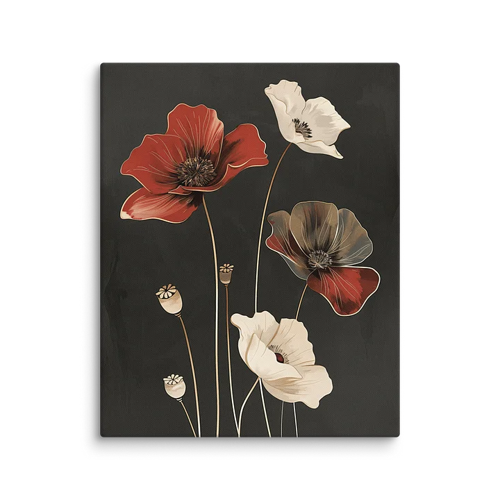 Poppy I: Canvas -Dark Moody Floral Wall Art product image (2)