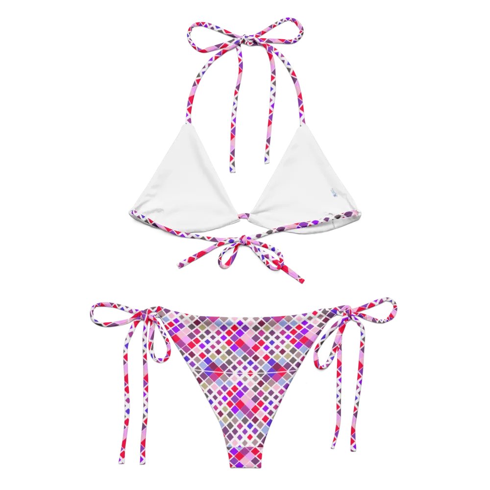 Colorful Square Pattern Design String Bikini - v1 product image (5)