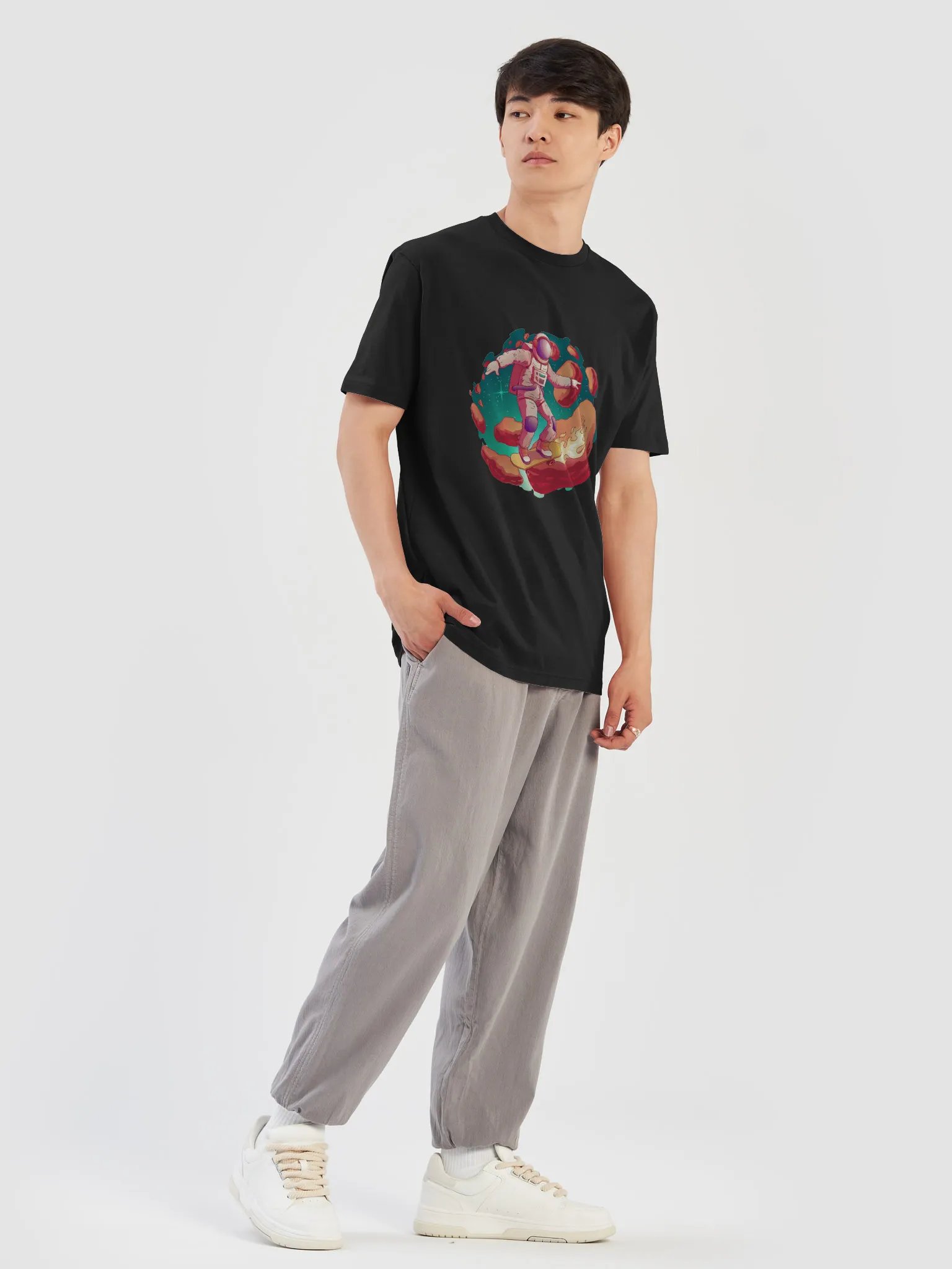 Galactic Skater Astronaut T-Shirt – Space, Style, and Sick Tricks product image (6)