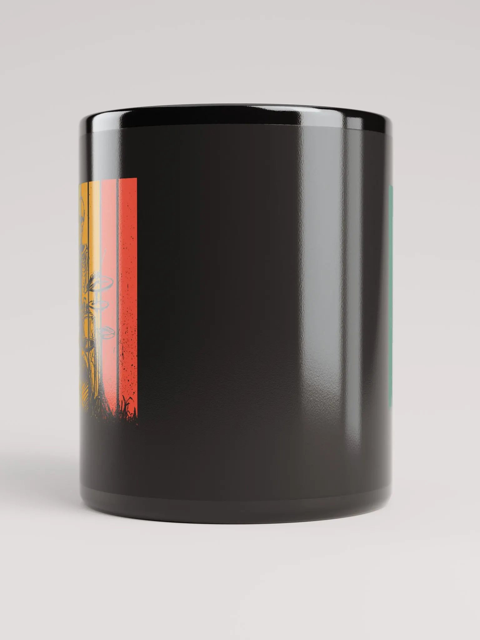 Skeleton Playing The Drums Retro Style Black Mug product image (9)
