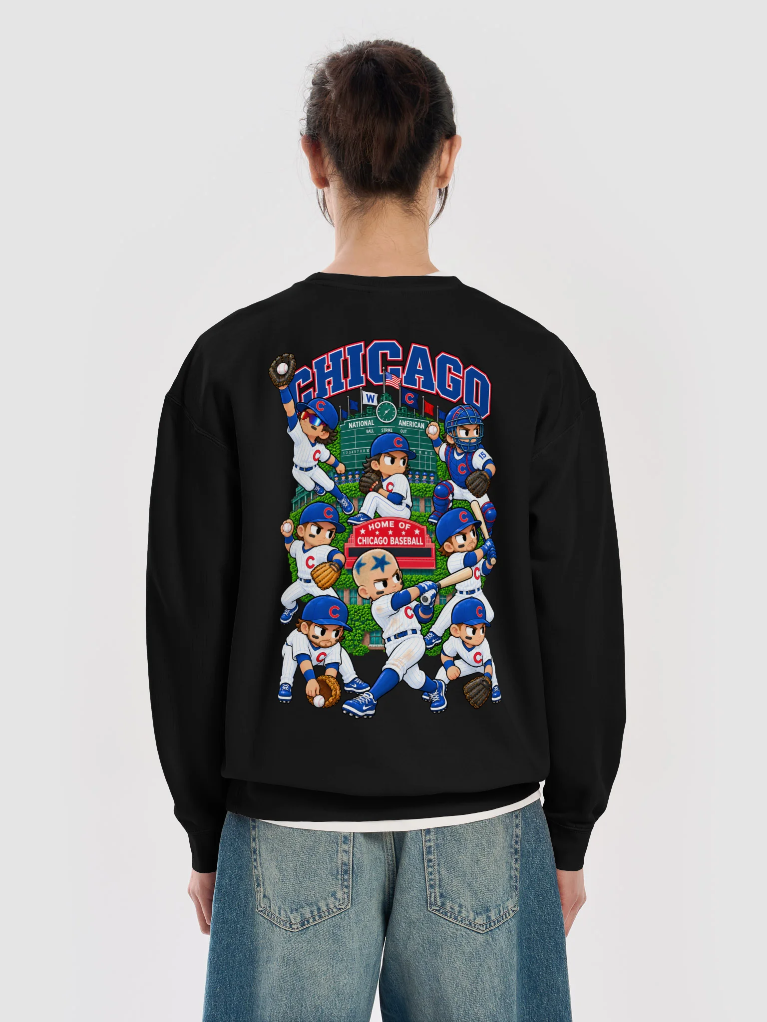 Chicago Northside Baseball 2026 Animated Player Back Print Crewneck product image (6)