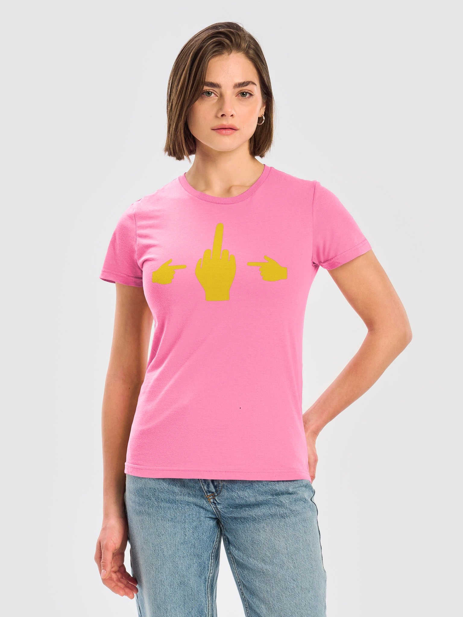 No Middle Finger Point ShopCo Yellow Gildan Women’s Tee product image (5)