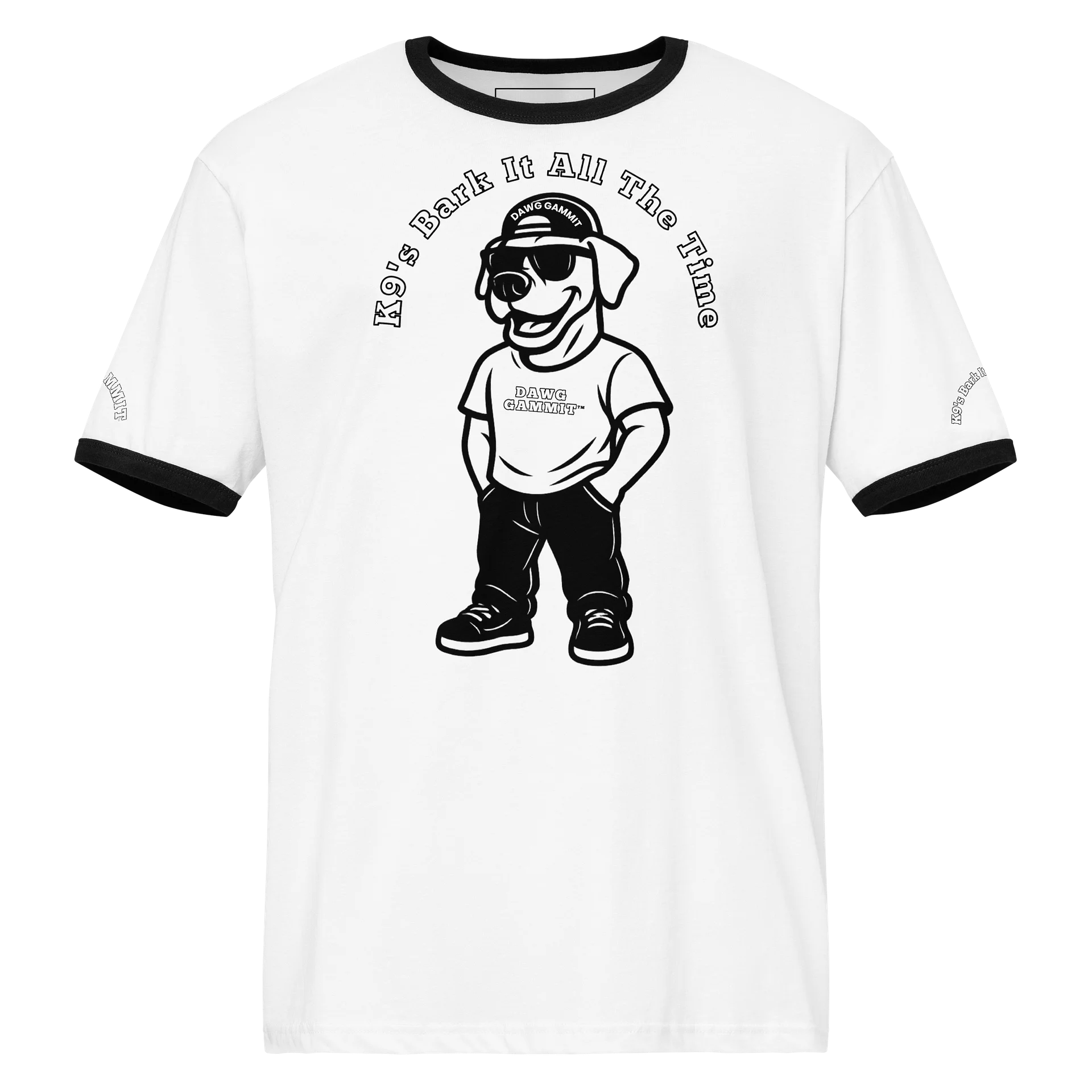 DAWG GAMMIT™ Great Dane Black White Ringer Tee product image (1)