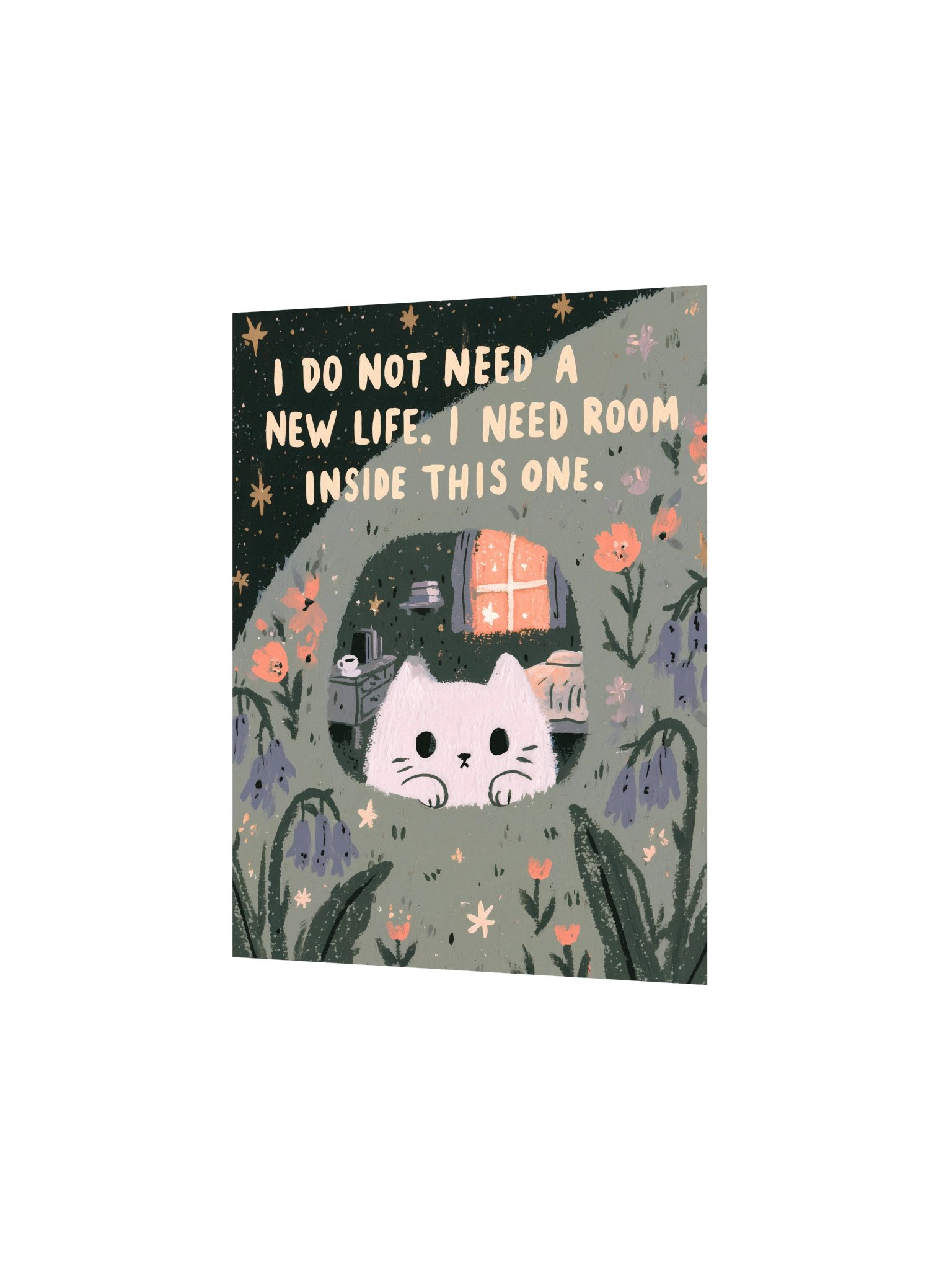 Room Inside This One Cat Floral Poster product image (7)
