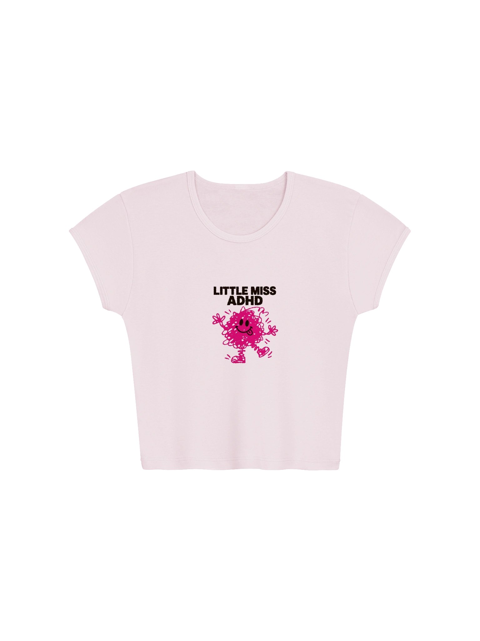 Little Miss ADHD- Pink crop Tee product image (1)