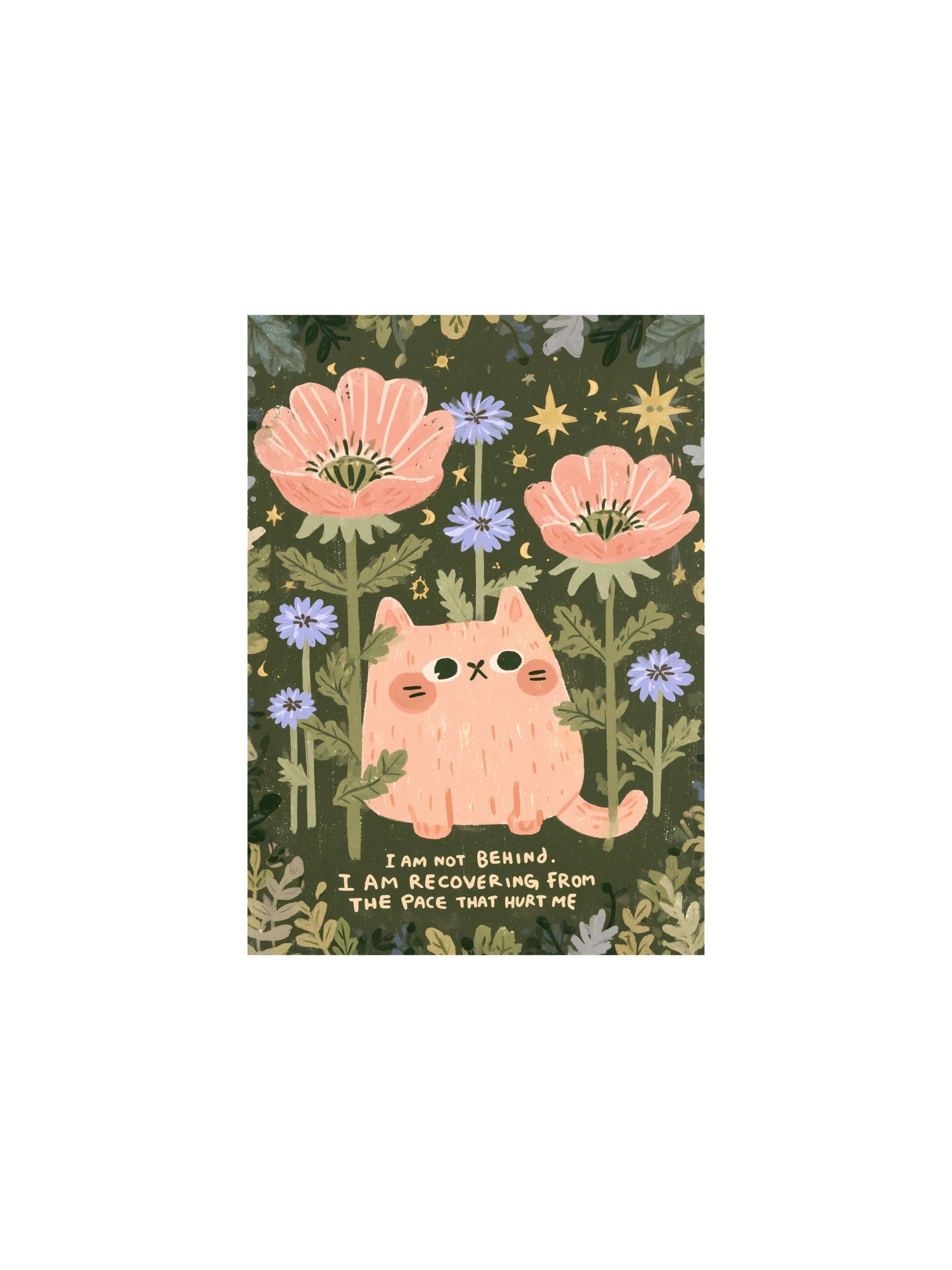 Recovering Cat Floral Affirmation Poster product image (2)