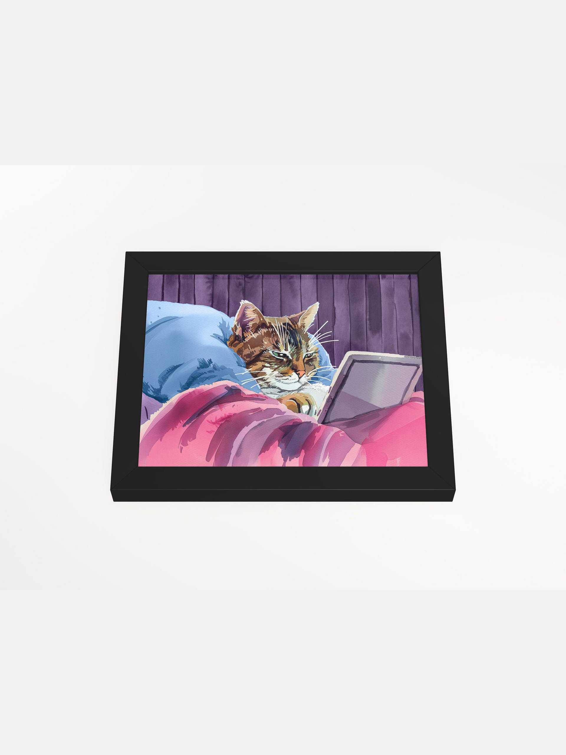 21st Century Digital Cat – Fun Feline Studio Framed Print product image (4)