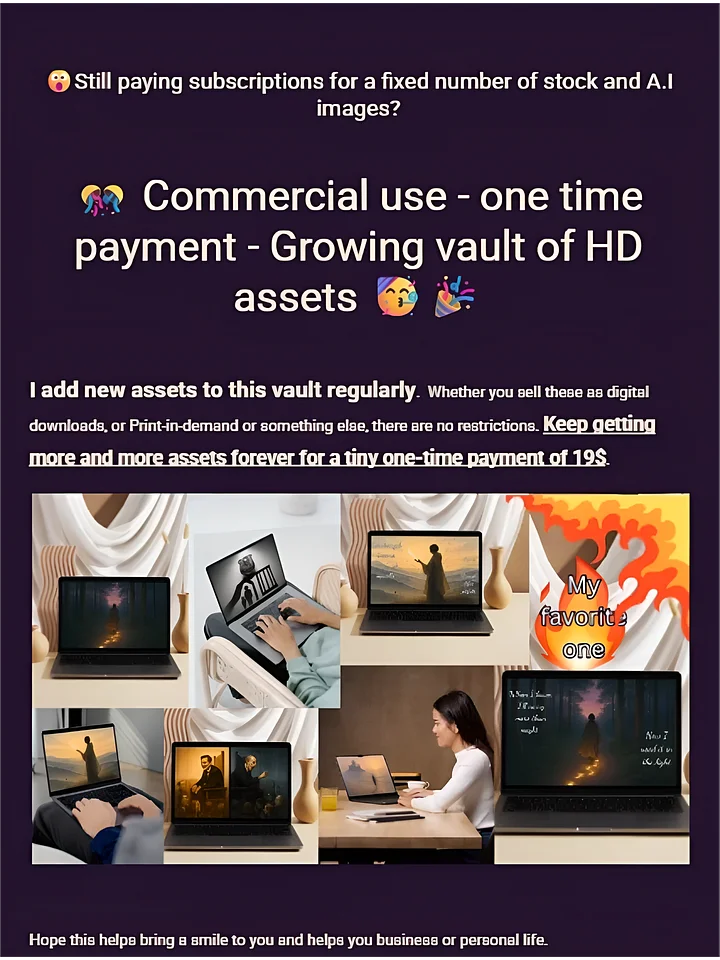 Commercial use rights-one time payment-growing library of HD assets product image (1)
