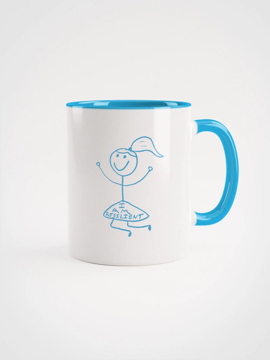 I Am Resilient Blue & White Ceramic Mug product image (1)