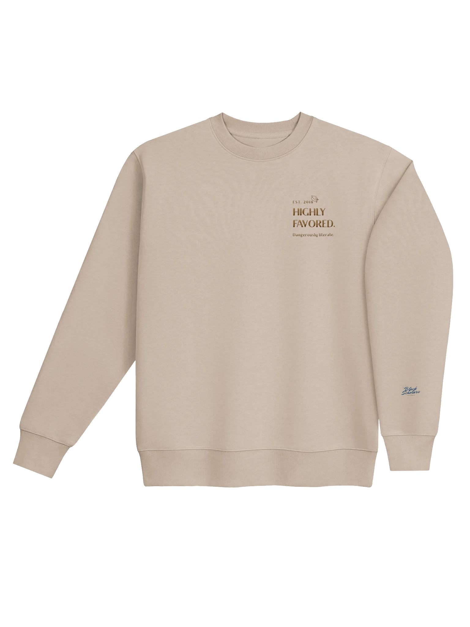Highly Favored. Dangerously literate. Cream sweater. product image (4)