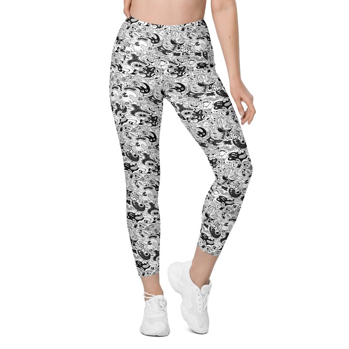 Monster repeat pattern leggings product image (1)