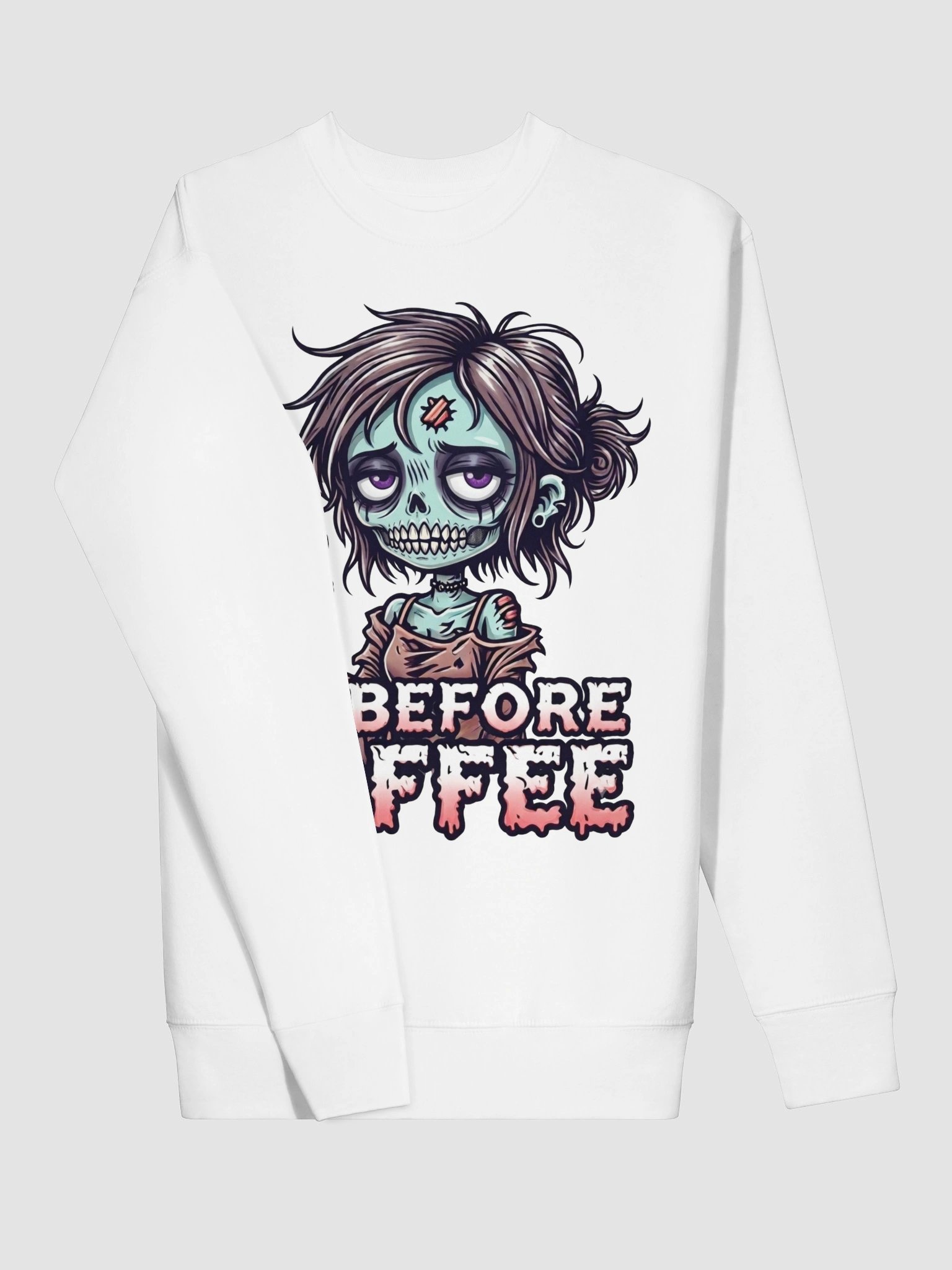 "Me Before Coffee" Zombie Chick Sweatshirt | Me Before Coffee Collection product image (15)