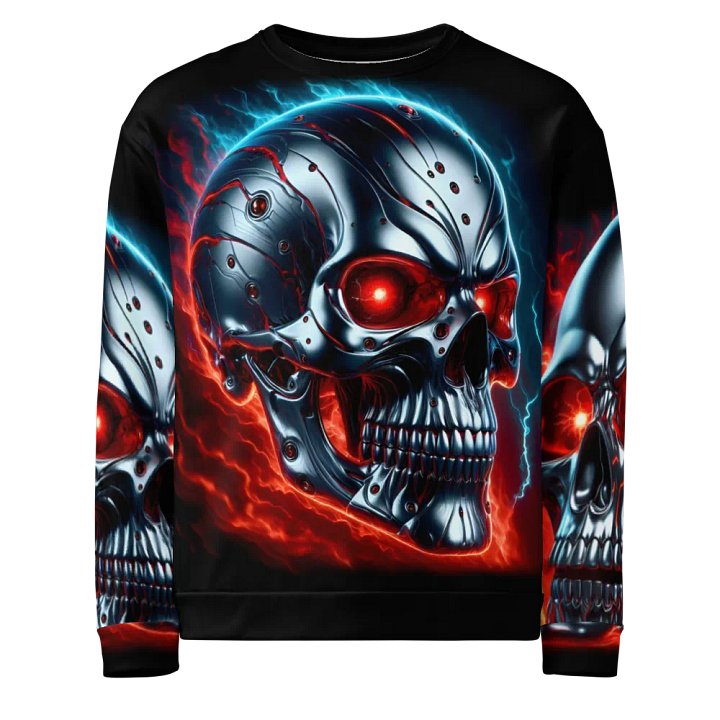 Cyber Skull Unisex All-Over Print - Unisex Sweatshirt #12 product image (1)