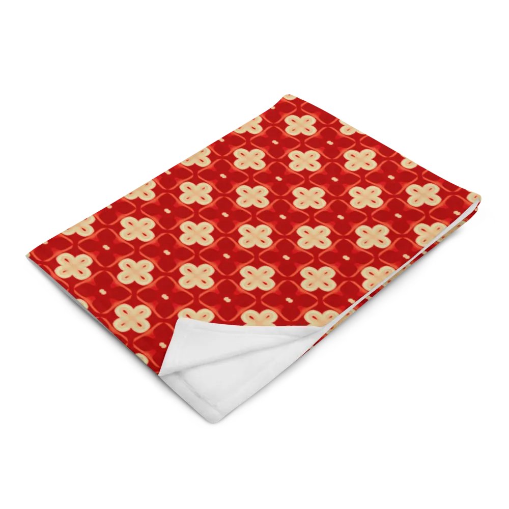 Elegant Red & Cream Seamless Patterned Throw Blanket product image (4)