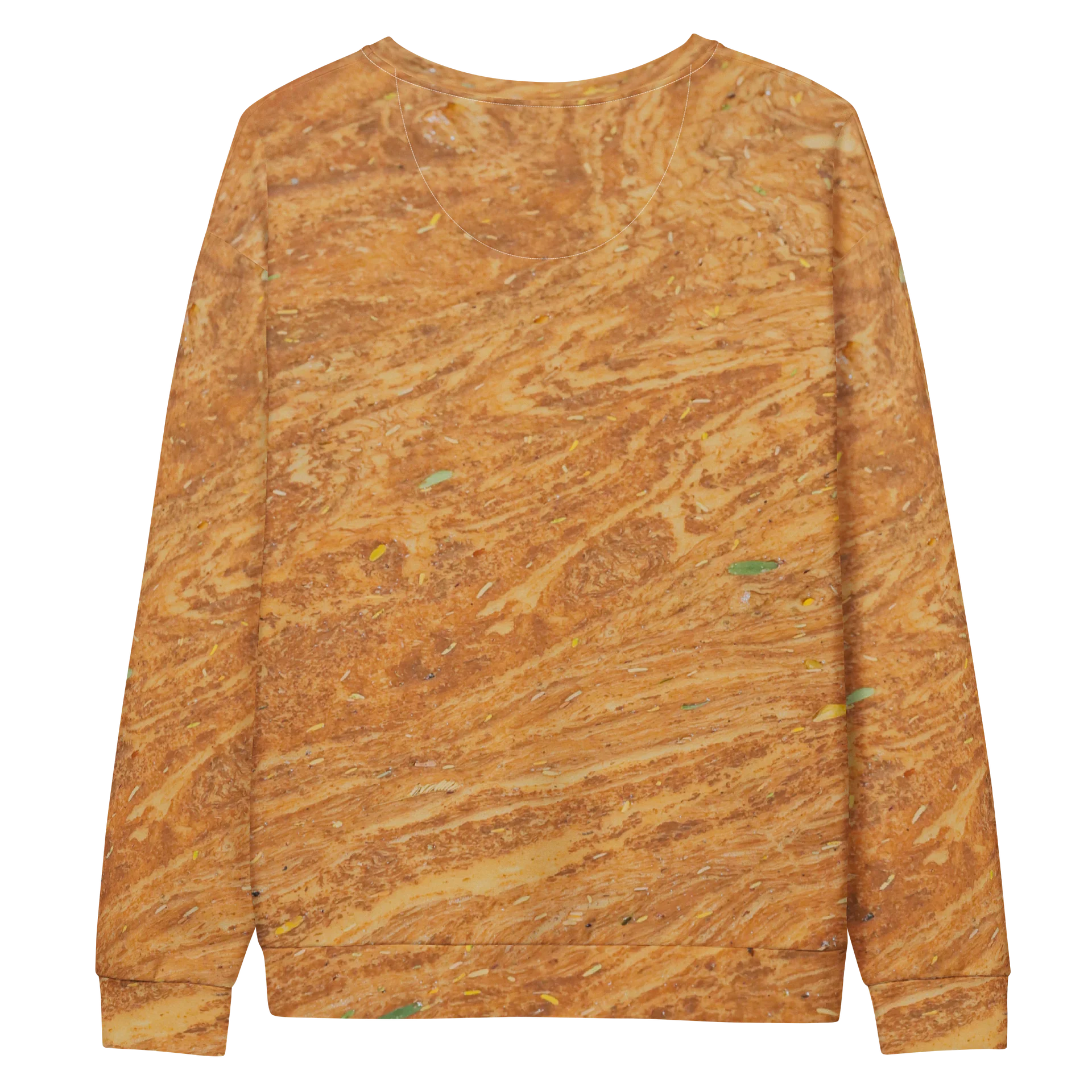 Terracotta Tea: All-Over Print Warm Rust & Leaf Crewneck Unisex CottonSweatshirt product image (2)