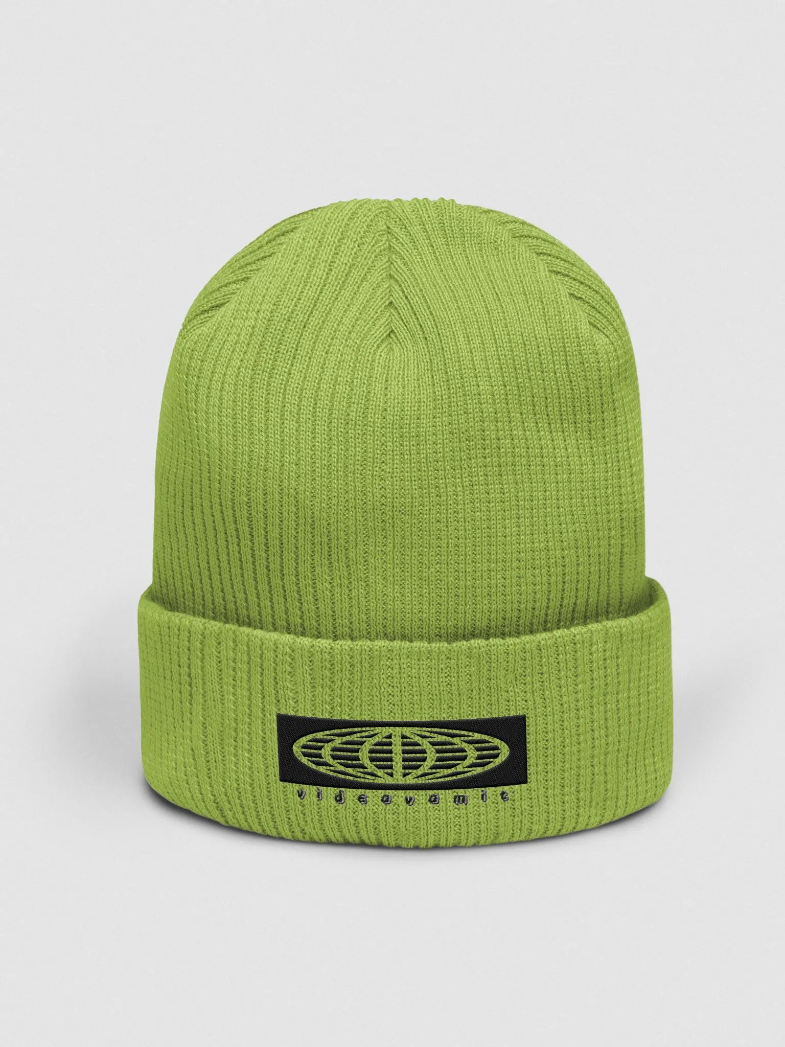 Globe embroidered beanie product image (1)