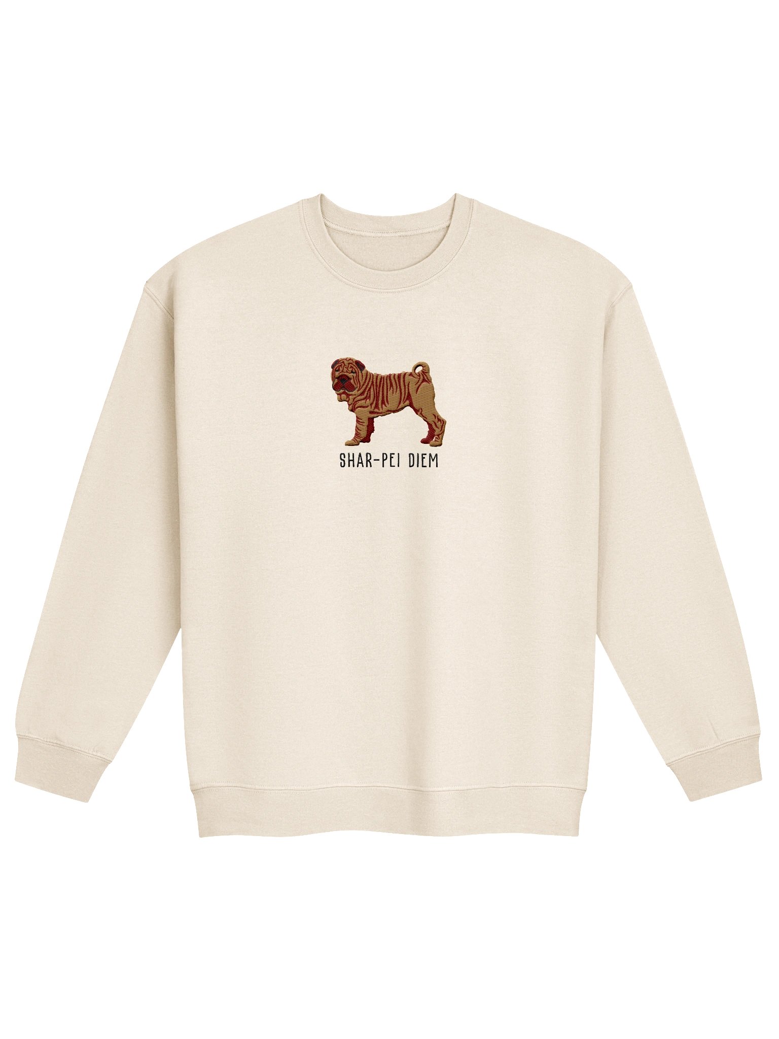 Shar-Pei Diem(2) Sweatshirt (Embroidered) of a Chinese Shar-Pei(Tan) product image (4)