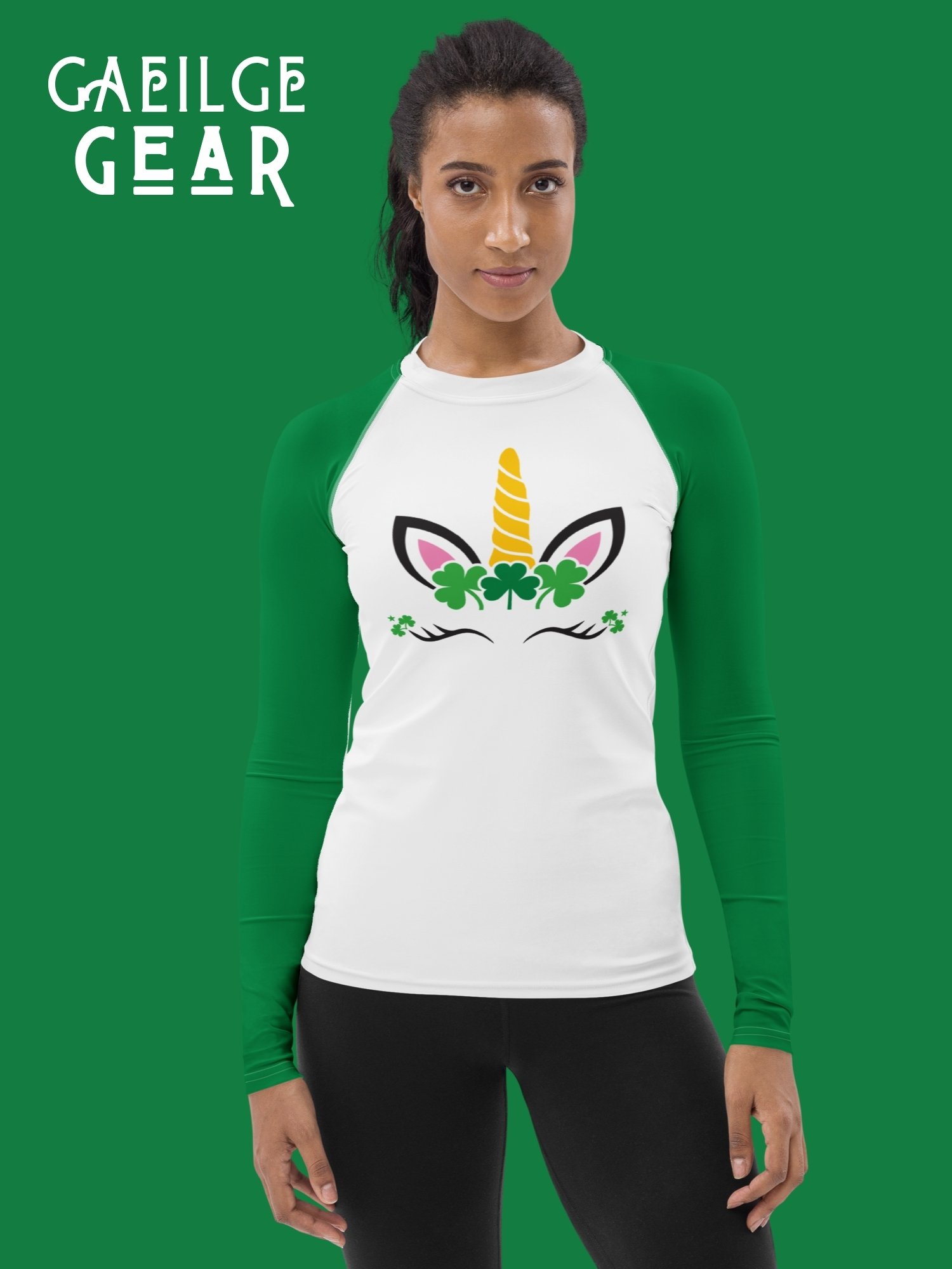 Irish Unicorn ☘️ Ladies Sea Swimming Rash Guard product image (2)