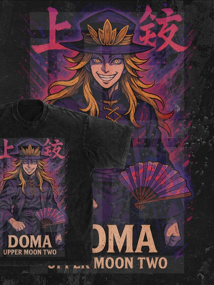doma upper moon two Demon slayer | Kimetsu no Yaiba t-shirt PNG design product image (1)