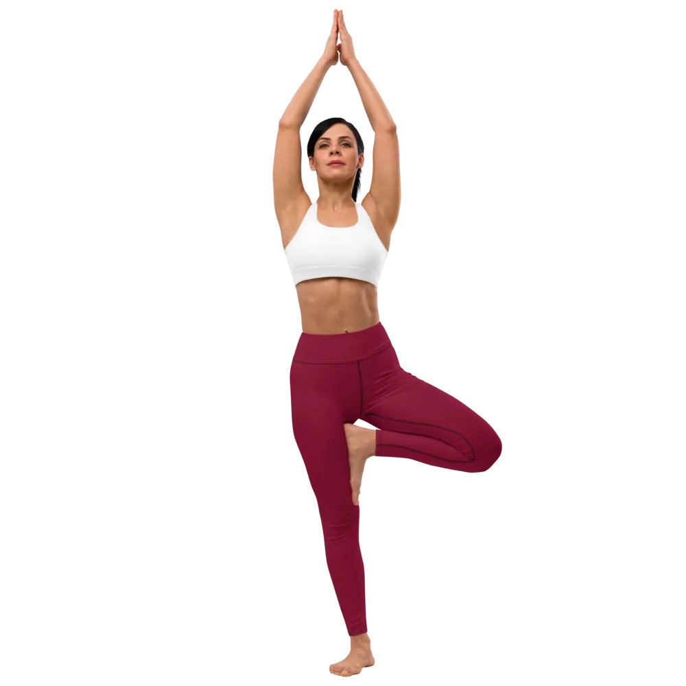 Maroon High-Waist Leggings product image (1)