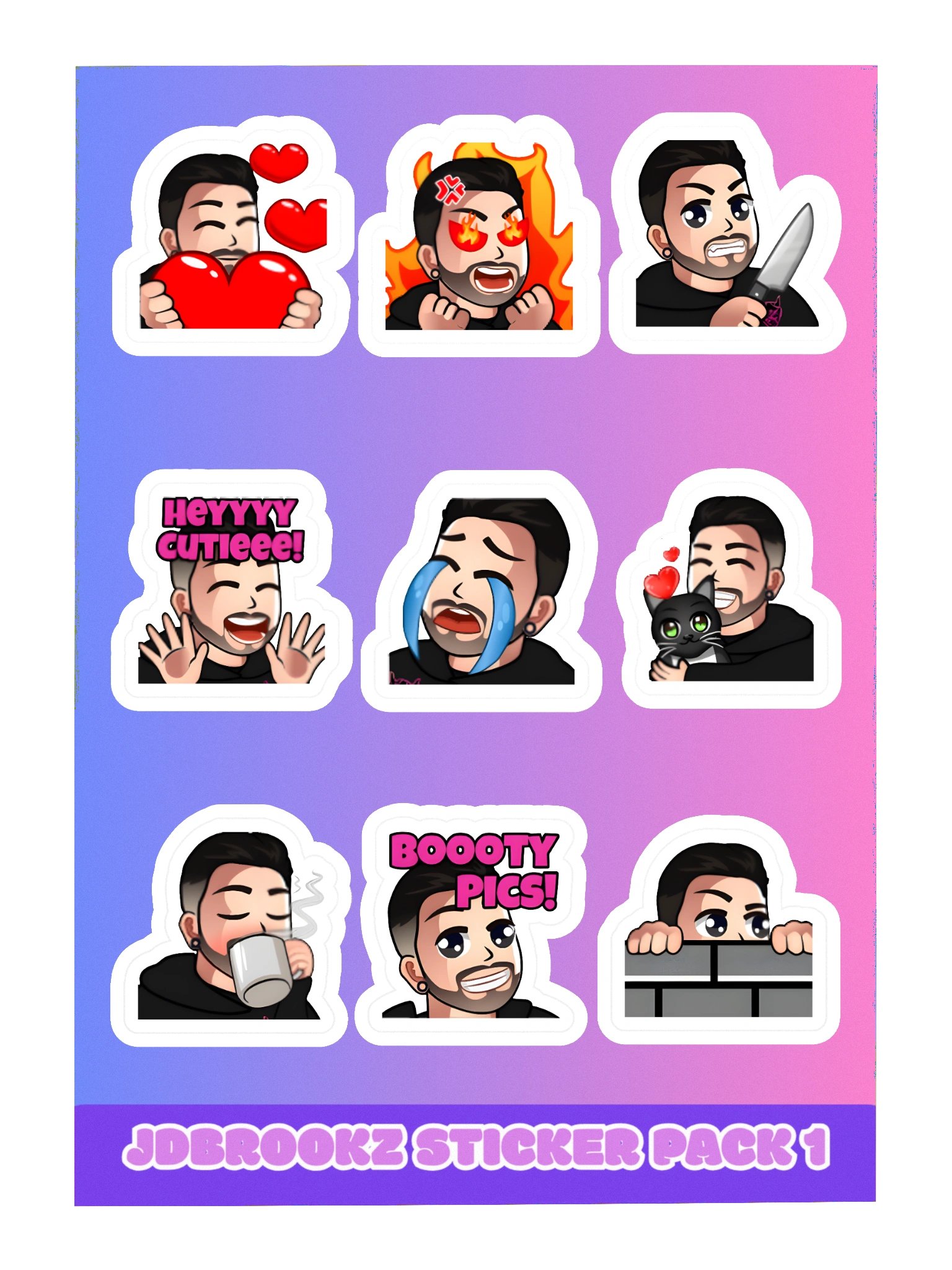 JDBrookz Emote Sticker Sheet #1 product image (1)