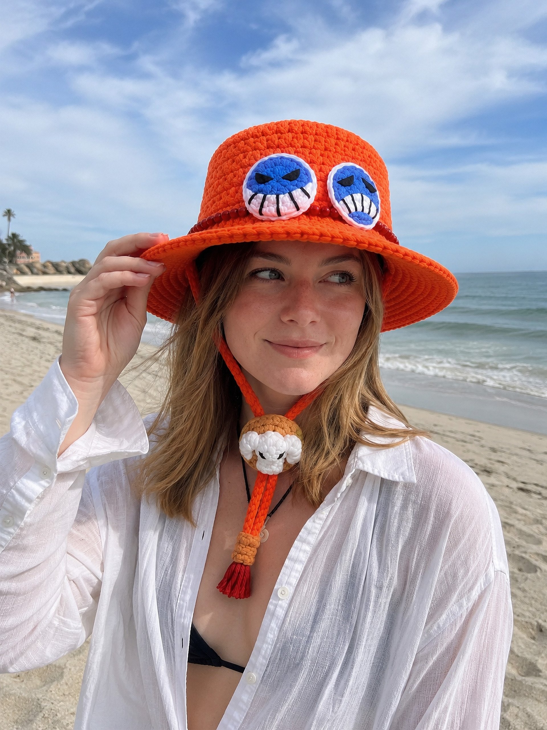Crochet Pirate Inspired Brother Fire Hat Handmade Adventure product image (4)