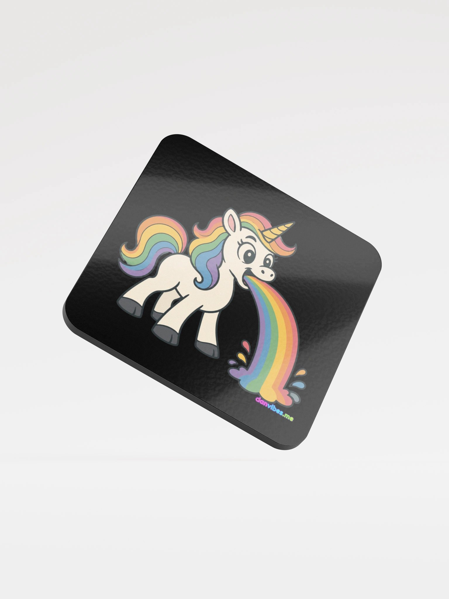 Puking Unicorn Cork Coaster product image (1)