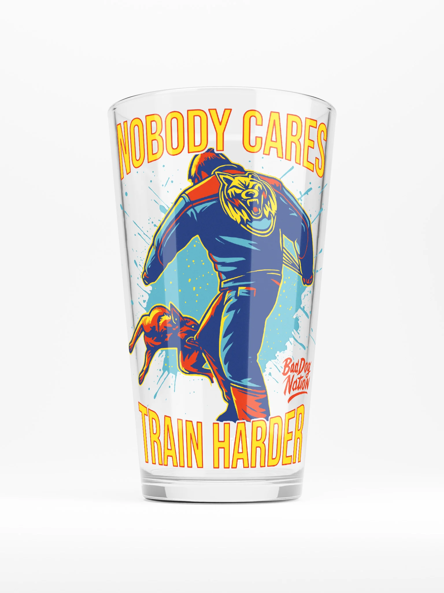 NOBODY CARES, TRAIN HARDER - Shaker Pint Glass product image (1)