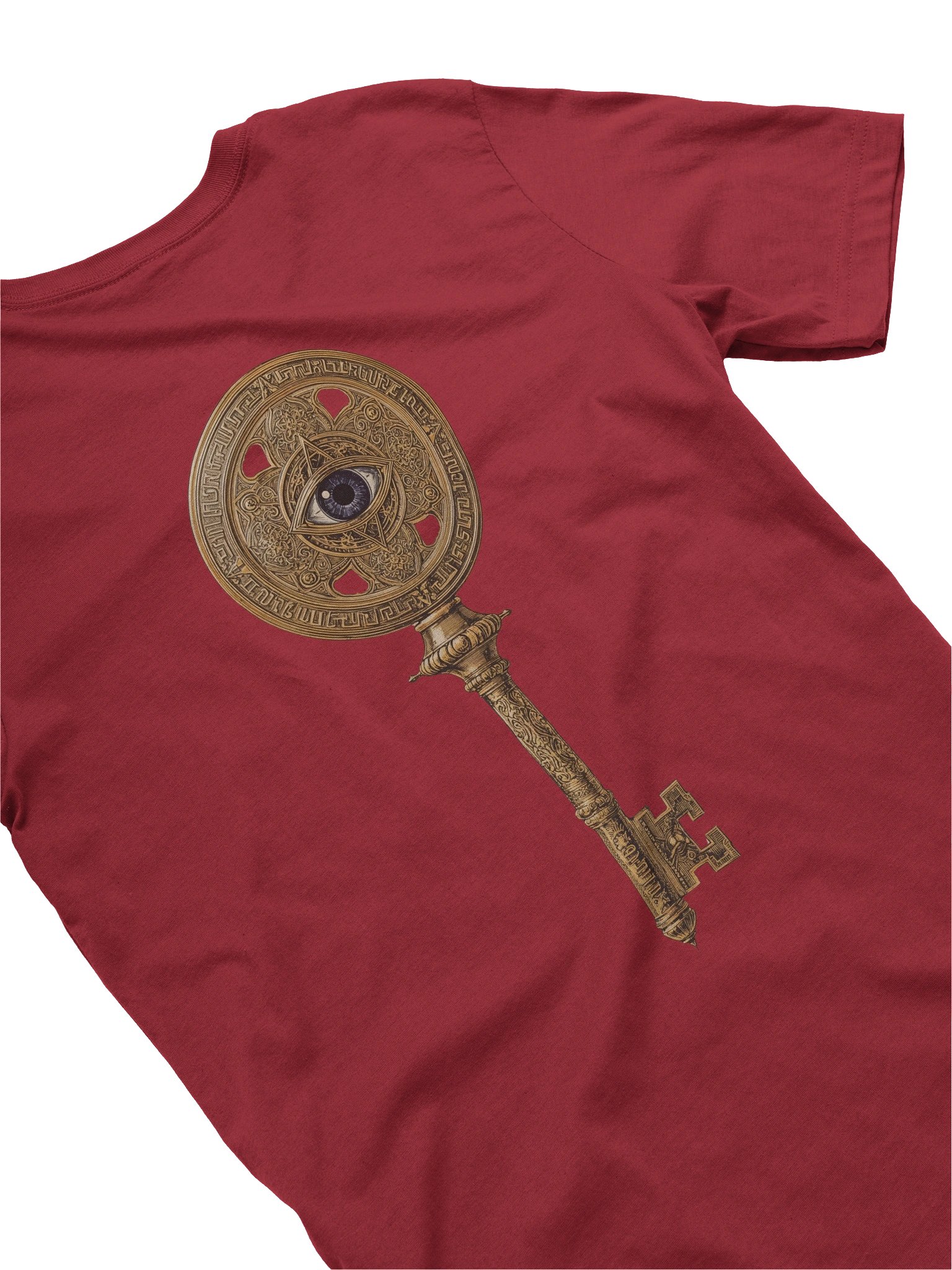 The Gatekeeper’s Key Classic T-Shirt – Back & Left Shoulder Print | Cardinal | Bella+Canvas 3001 product image (4)