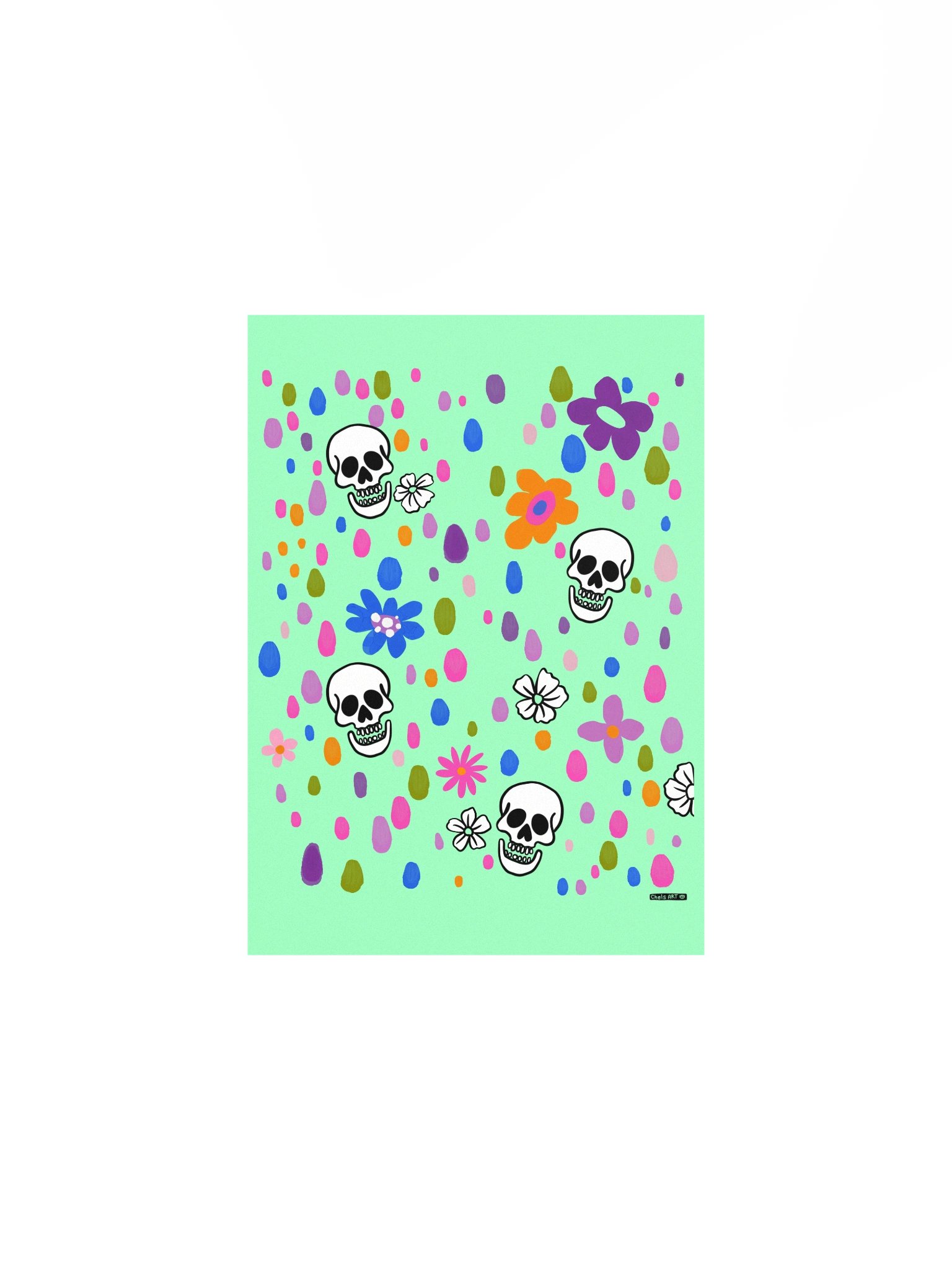 Skull Garden Print - Mint Green product image (1)