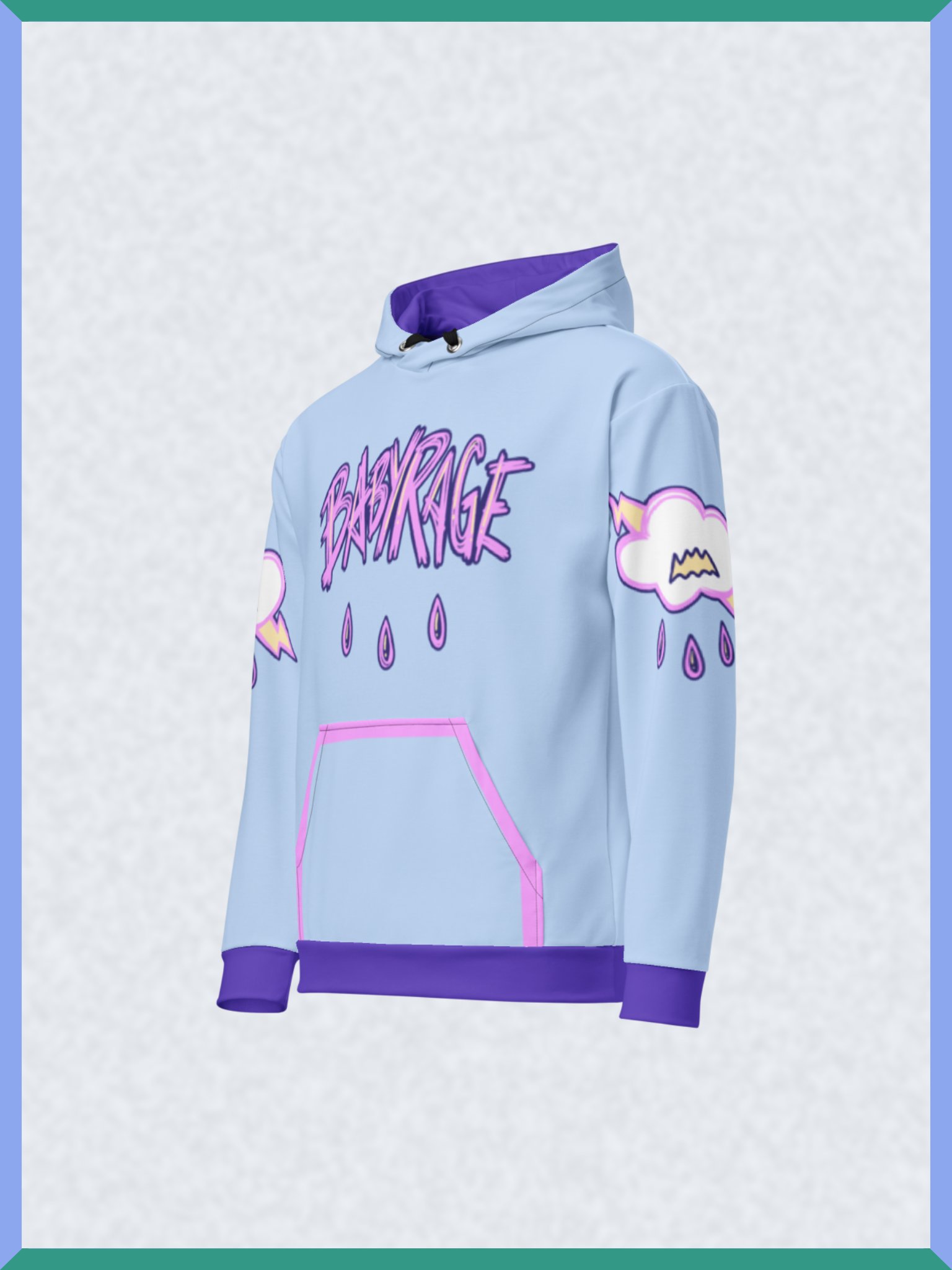 Baby Rage Pink Trim Pocket - Pullover Hoodie product image (2)