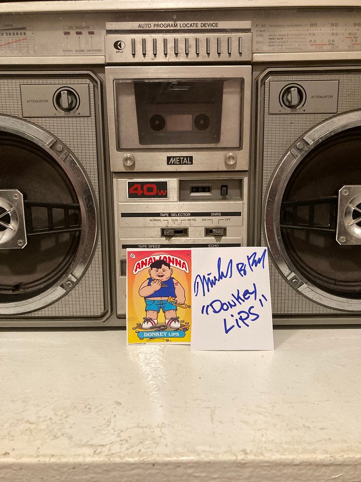 Donkeylips Garbage Pail Kids Parody Anawanna Kids Autographed Card/Sticker 1A product image (2)