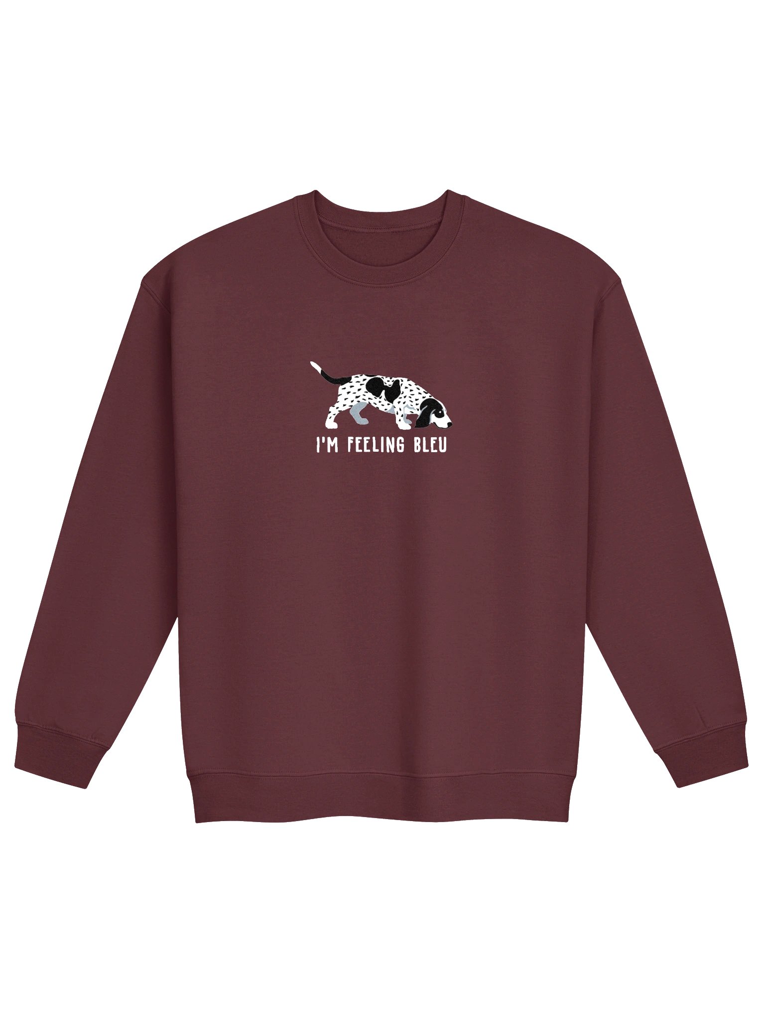 I'm Feeling Bleu Sweatshirt (Embroidered) of a Basset Bleu de Gascogne(Black & White) product image (4)