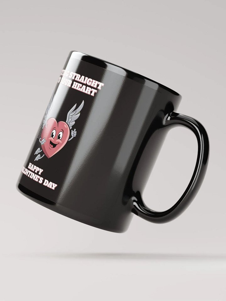 Flying Straight To Your Heart - Happy Valentine's Day Black Mug product image (1)