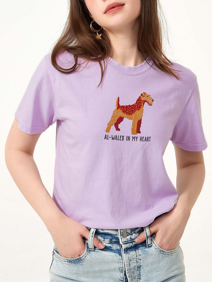 Al-Wales in My Heart T-Shirt(Embroidered) of a Welsh Terrier(Red & Tan) product image (2)