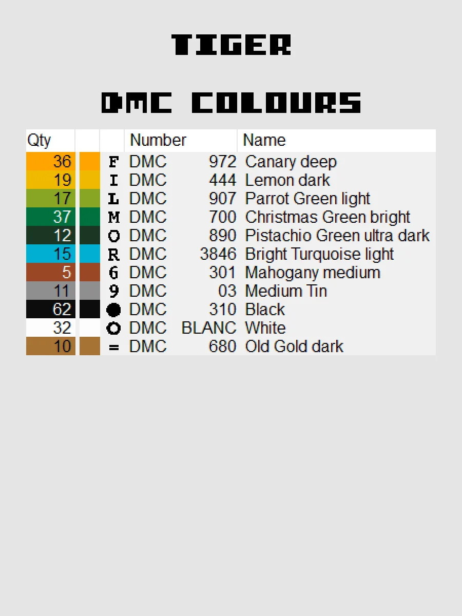 Tiger Pixel Art product image (4)