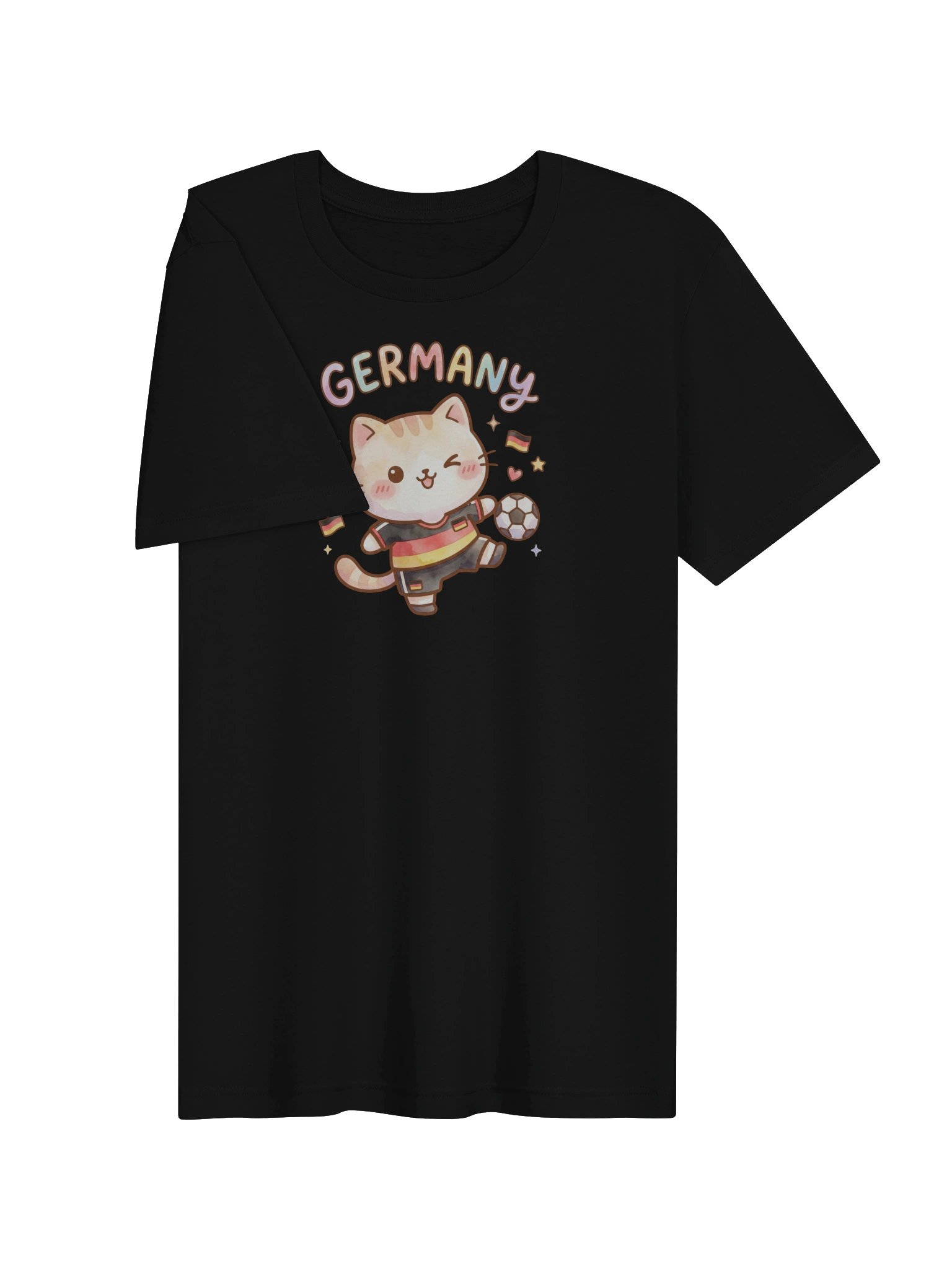 Germany Soccer Cat Shirt, Cute Germany Fan Tee, Kawaii Football Supporter T-Shirt product image (3)